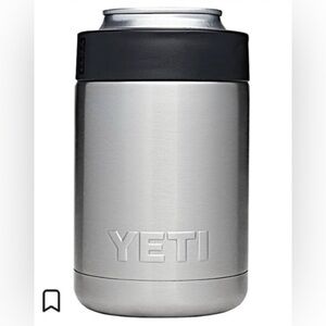 Yeti Stainless Steel Vacuum Insulated Rambler Colster Silver.